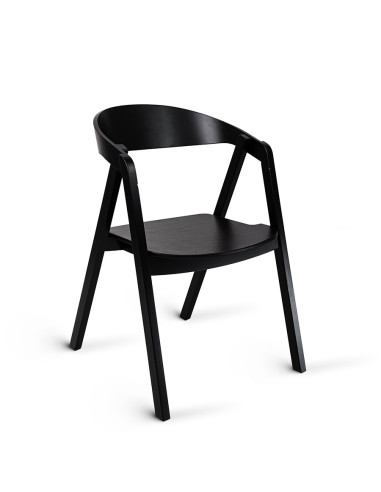 ALDO BLACK WOODEN oak chair - Sofalovakedestalas.lt