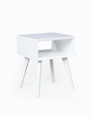 DANISH SIMPLE WHITE 40cm white, oak bedside cabinet - Sofalovakedestalas.lt