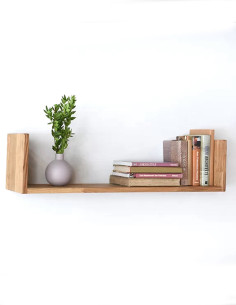 U SHAPE (80x20x20cm) oak wall shelf - Sofalovakedestalas.lt