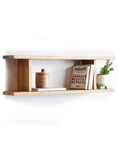 H SHAPE (80x20X24cm) oak wall shelf - Sofalovakedestalas.lt