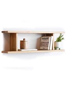 H SHAPE (100x20x24cm) oak wall shelf - Sofalovakedestalas.lt