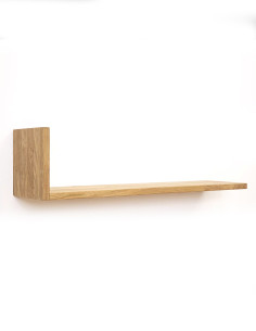 L SHAPE (100x20x20cm) oak wall shelf - Sofalovakedestalas.lt