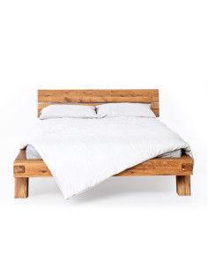 HENRI 140 oak bed, slatted headboard - Sofalovakedestalas.lt