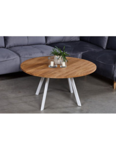 TORI WHITE oak round coffee table