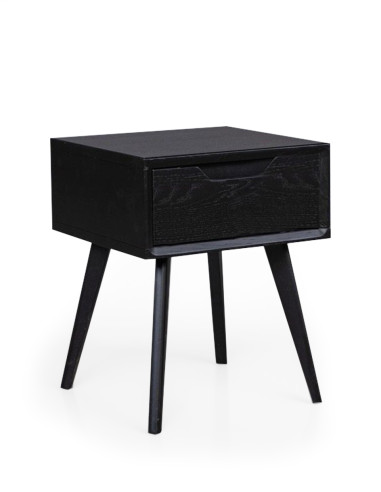 DANISH BLACK 40cm Black, oak bedside cabinet - Sofalovakedestalas.lt