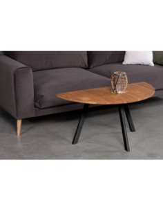 MOON TORI 90/100/110 cm oak side table with black legs