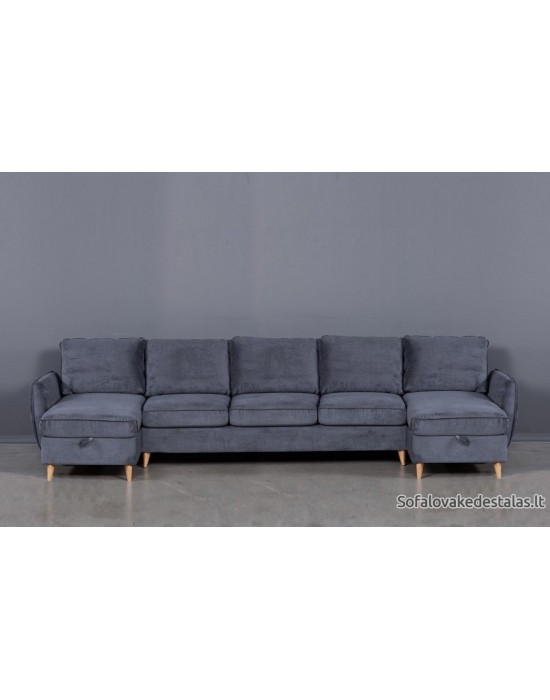 Hugo U (150X368X150) corner sofa-bed