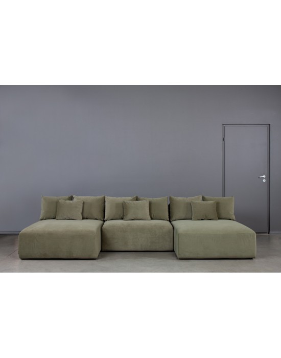 LIVING MAXI U S (165X330X165CM) komplektuojama kampinė sofa