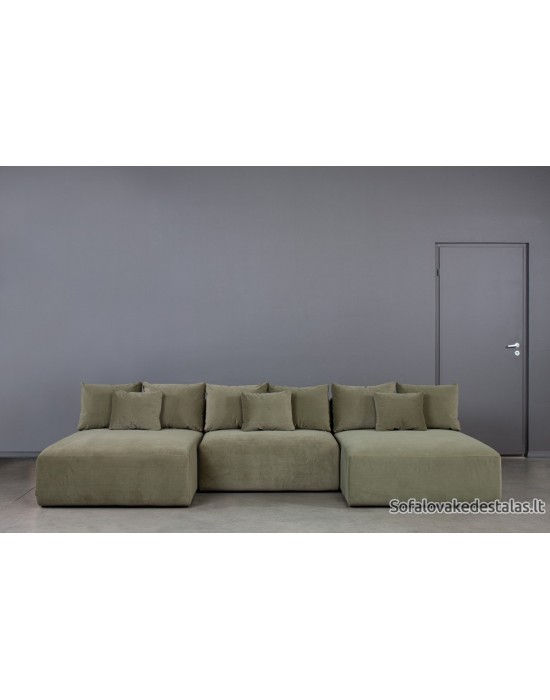 LIVING MAXI U S (165X330X165CM) komplektuojama kampinė sofa