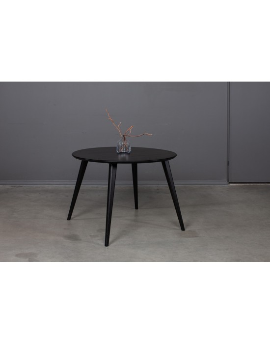 LULA BLACK Ø110 apvalus,  juodas ąžuolinis stalas