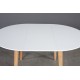 GENOVA WHITE TABLE TOP Ø100-140 apvalus, prasiilginantis,  ąžuolinis stalas