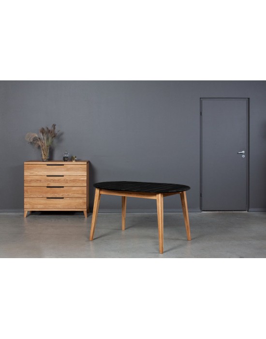 HOWDALA BLACK TOP 140-180X90  oak table with extention