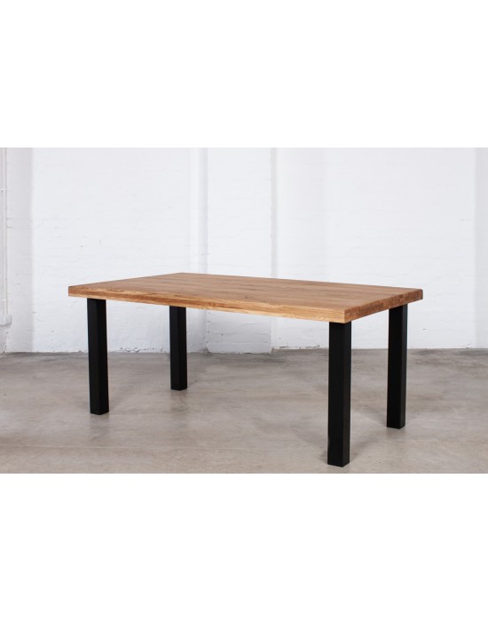 GRID 160X100 oak table with metal legs
