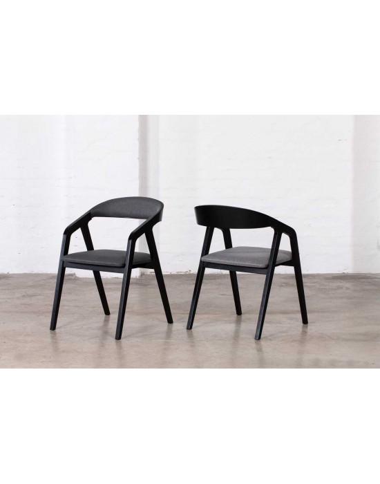 FAME  BLACK Soft oak chair