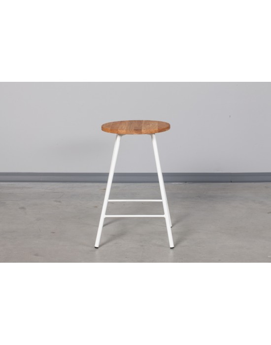 LOFT OAK&WHITE (65cm) oak  semi bar stool