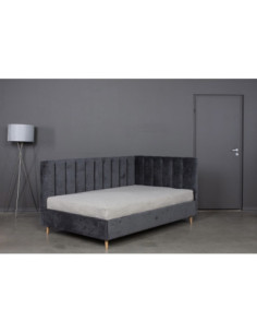 Bed GLAZE 120, with wall, slats and bedding box