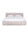 Beds with bed linen and grills